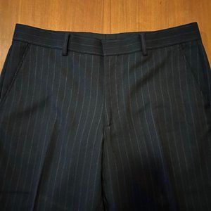 Navy Blue Wool Pinstripe Pants by Express Design Studio; 34 W x 30 L